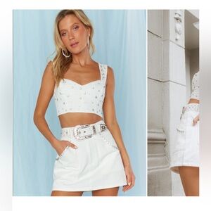 Show Me Your Mumu White Shania Top and Skirt